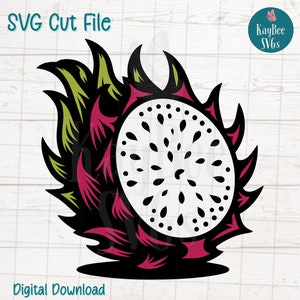 Drachenfrucht SVG PNG Exotische Früchte Clipart für Lebensmittel und tropische Kunsthandwerk | Cut-Datei für Cricut, Silhouette, Lasergravur, Sublimation, Druck