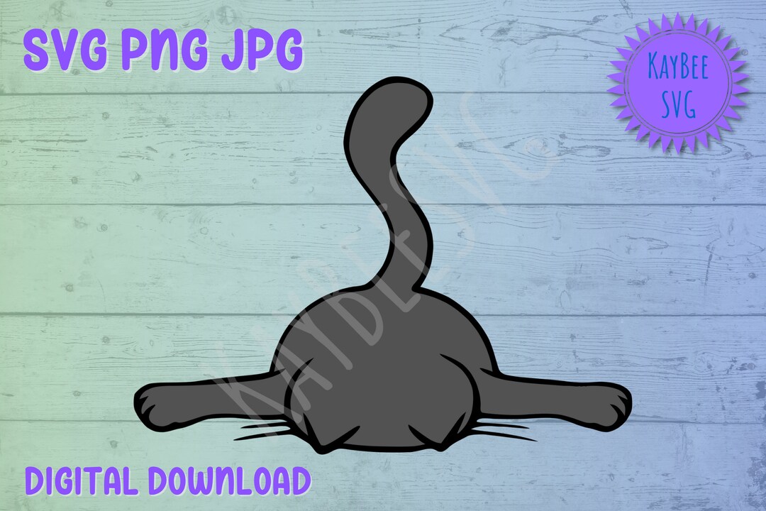 Faceplanted Lazy Exhausted Facedown Cat SVG PNG JPG Clipart Etsy