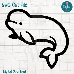 Beluga Wal SVG PNG Schnitt Dateien für Cricut, Silhouette digitaler Download, Laser Gravur, Sublimation druckbar, kommerzielle Nutzung Clipart