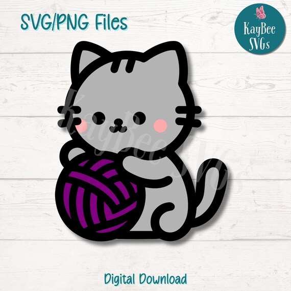 How To Draw Cute Kawaii Kitten Cat Playing With Yarn 740x740