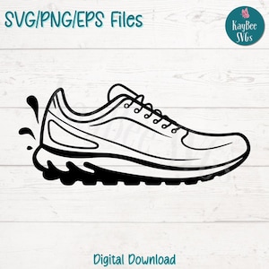 Running Shoe with Mud SVG PNG Trail Runner Clipart for Fitness and Outdoor Crafts | Cut File for Cricut, Silhouette, Laser Engraving, Print