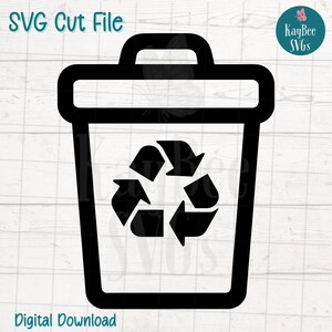 Recycling Bin SVG PNG Eco Clipart für Tag der Erde und grünes Handwerk | Schneidedatei für Cricut, Silhouette, Lasergravur, Sublimation, Printable