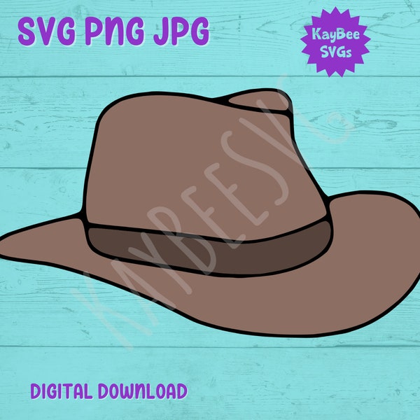 Brown Fedora Hat SVG PNG JPG Clipart Digital Cut File Download for Cricut Silhouette Sublimation Printable Art - Commercial Use