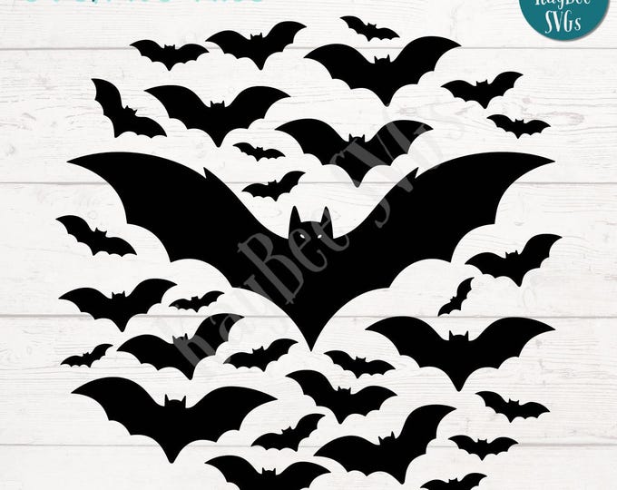 Bat Swarm Svg Png Flying Bats Svg Halloween Bats Svg Swarm of Bats Svg ...