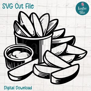 Patatas gajo SVG PNG Snack Clipart para manualidades de frituras y gastronomía / Archivo de corte para Cricut, Silhouette, grabado láser, sublimación, arte imprimible