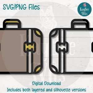 Vintage Koffer SVG | PNG-Schnittdateien für Cricut, Silhouette, digitaler Download, druckbare Clipart, kommerzielle Nutzung Clip Art, Sublimation