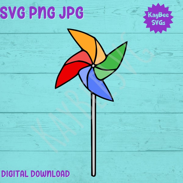 Pinwheel SVG PNG JPG Clipart Digital Cut File Download for Cricut Silhouette Sublimation Printable Art - Commercial Use