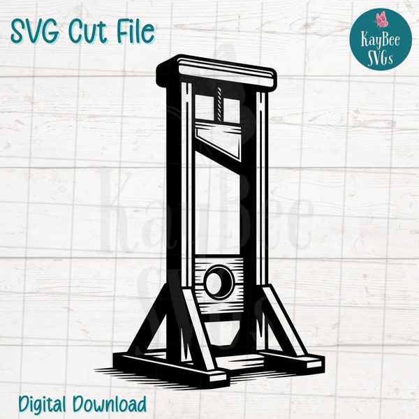 Guillotine SVG Cut File for Cricut, Silhouette, Digital Download, Printable Clipart, Commercial Use Clip Art, Laser Stencil Outline