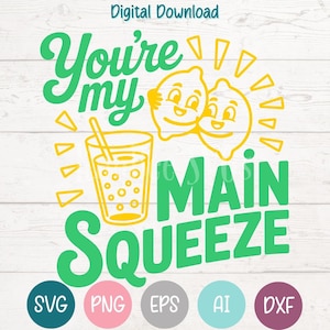 File di taglio SVG PNG di limonata divertente per Cricut, download digitale di silhouette, incisione laser, stampa a sublimazione, clipart per uso commerciale