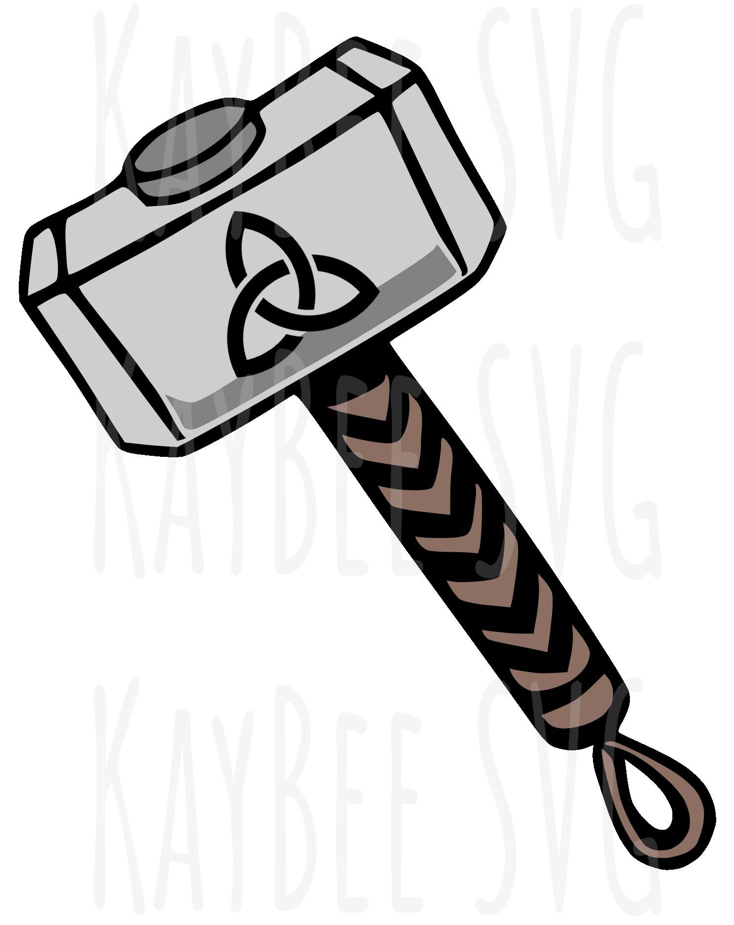 Thor's Hammer Mjolnir SVG PNG JPG Clipart Digital Cut File Etsy