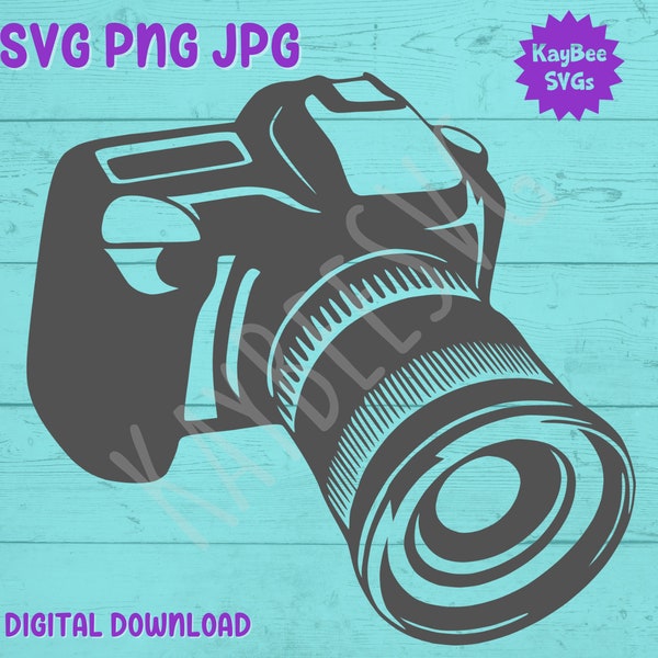 Camera SVG PNG JPG Clipart Digital Cut File Download for Cricut Silhouette Sublimation Printable Art- Commercial Use