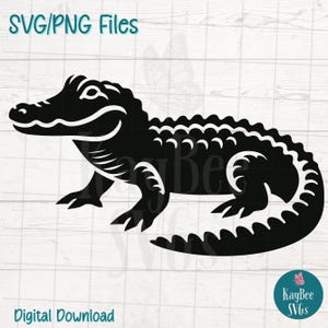 Alligator SVG/PNG Cut Files for Cricut, Silhouette, Digital Download, Printable Clipart, Commercial Use Clip Art, Laser Stencil