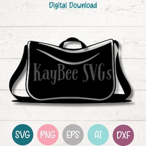 Messenger Bag SVG PNG Cut File for Cricut, Silhouette Digital Download, Laser Engraving, Sublimation Printable, Commercial Use Clipart