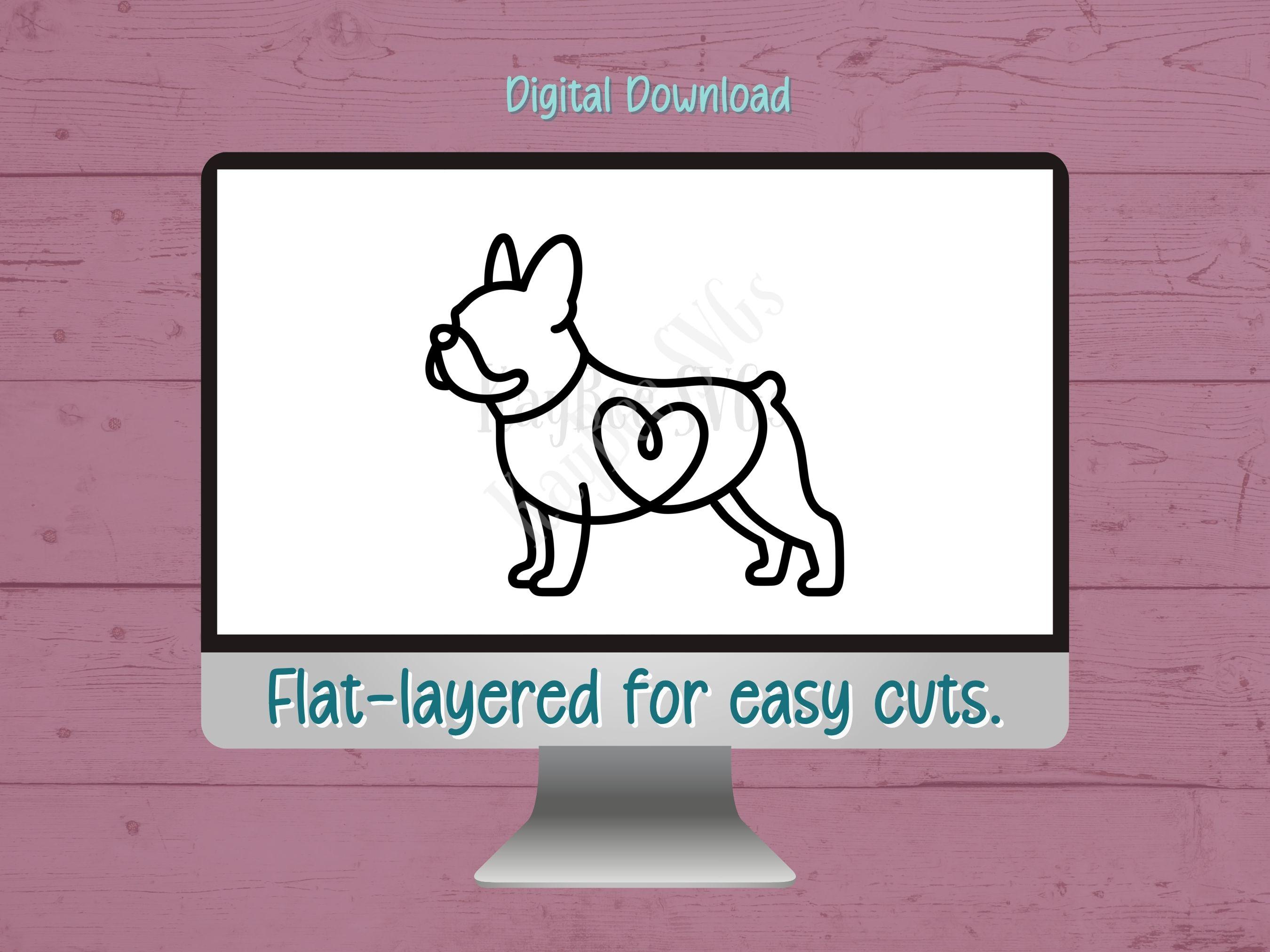 Doodle French Bulldog SVG PNG Clipart Cut Files for Cricut, Silhouette ...
