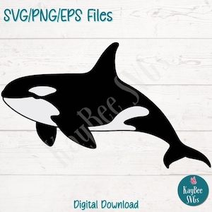 Schwertwal Orca SVG PNG Schnittdatei für Cricut, Silhouette, Sublimation, Lasergravur, bedruckbare Clipart, Ocean Wildlife Art