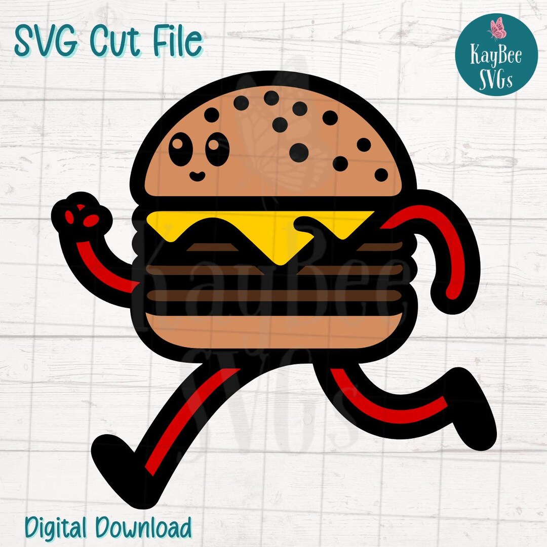 Running Chasing Burger String Running Burger SVG, Funny Fast Food Clipart (digital) - Etsy