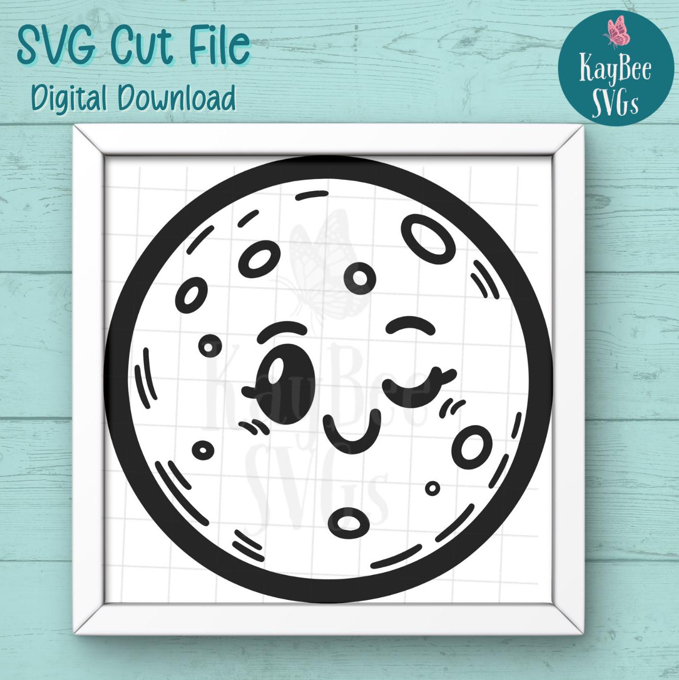 Cartoon Moon SVG PNG Clipart Cut Files for Cricut, Silhouette, Laser ...