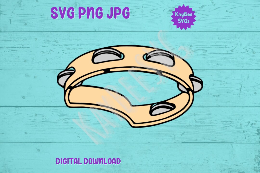 Tambourine SVG PNG JPG Clipart Digital Vector Cut File Etsy