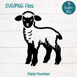 Pecora Agnello SVG PNG File di taglio per Cricut, Silhouette Download digitale, Incisione laser, Stampa a sublimazione, Clipart per uso commerciale