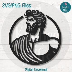 Dieu grec PNG SVG coupe des fichiers pour Cricut, téléchargement numérique, gravure laser, sublimation, clipart imprimable, usage commercial Clip Art