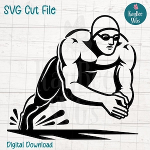 Competitive Swimmer SVG PNG Cut File for Cricut, Silhouette, Sublimation, Laser Engraving, Printable Clipart, Swimming Sports Art