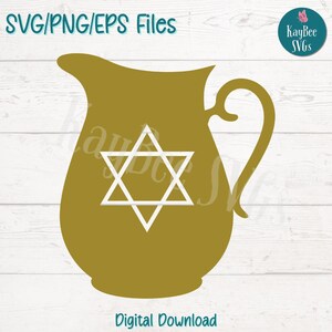 Ölkrug SVG PNG Chanukka Clipart für Jüdischen Feiertag und Glauben Handwerk | Cut-Datei für Cricut, Silhouette, Lasergravur, Sublimation, Druck