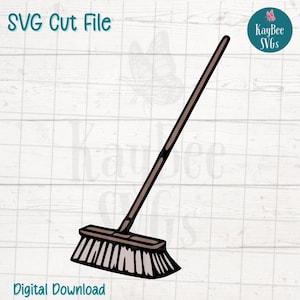 Push Besen SVG PNG Schnittdateien für Cricut, Silhouette digitaler Download, Lasergravur, Sublimation druckbar, kommerzielle Nutzung Clipart