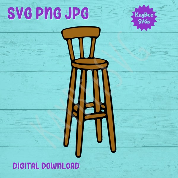 Barstool SVG PNG JPG Clipart Digital Cut File Download for Cricut Silhouette Sublimation Printable Art - Commercial Use