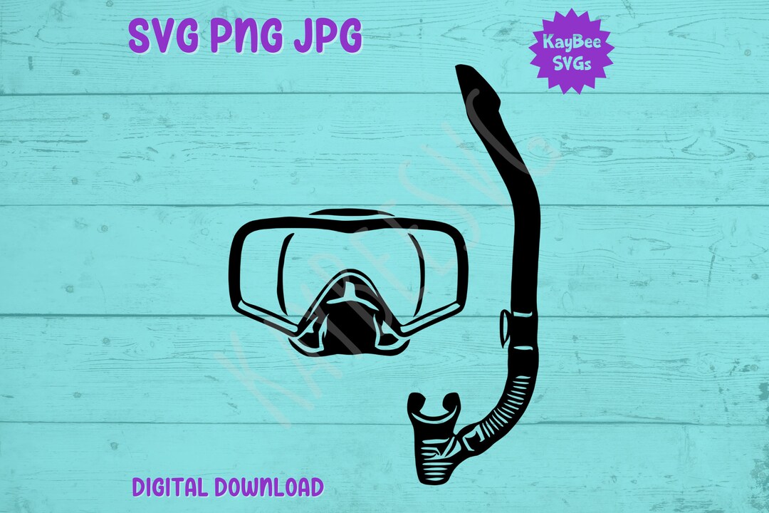 Snorkel Mask SVG PNG JPG Clipart Digital Cut File Download for Cricut