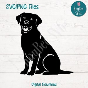 Sitting Labrador Dog SVG PNG Cut Files for Cricut Digital Download, Laser Engraving, Sublimation, Printable Clipart, Commercial Use Clip Art