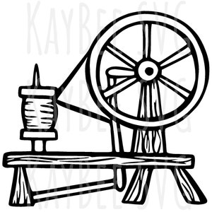 Spinning Wheel Spindle SVG PNG JPG Clipart Digital Cut File Download for Cricut Silhouette - Commercial Use