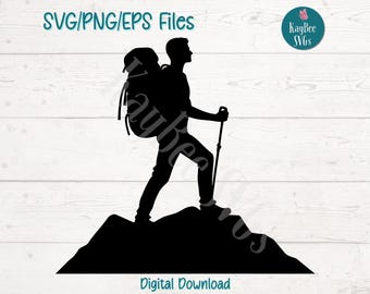 Hiking SVG Clipart, Outdoor Adventure Cut File (Digital)