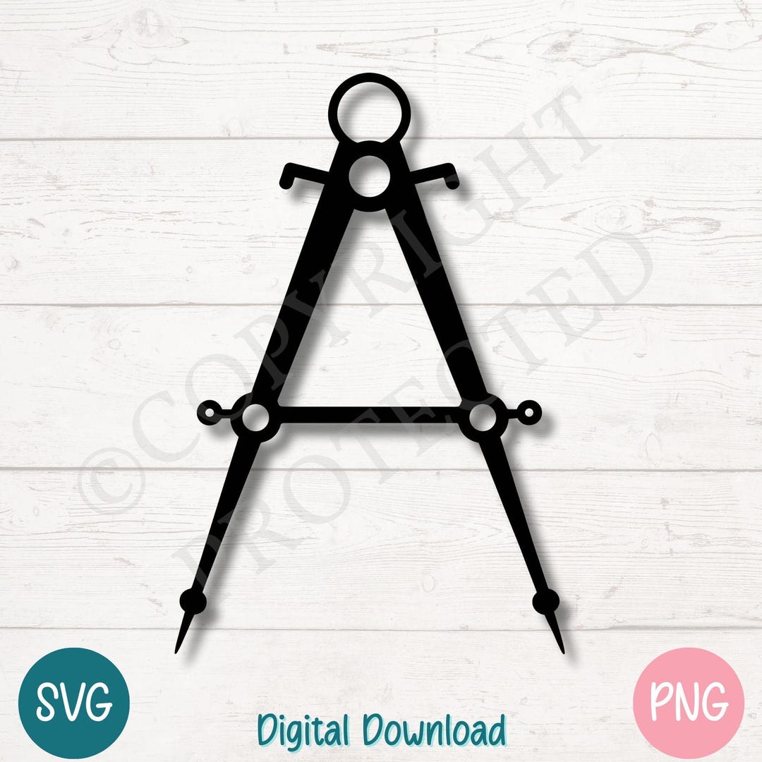 Math Compass SVG PNG Cut Files for Cricut, Silhouette Digital Download ...