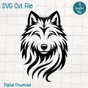 File di taglio SVG PNG lupo per Cricut, Silhouette download digitale, incisione laser, stampabile a sublimazione, clipart per uso commerciale