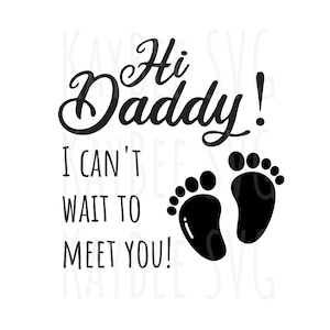 Hallo Papa - Geburts- / Schwangerschaftsankündigung SVG PNG JPG Clipart Digital Cut Datei-Download für Cricut Silhouette Sublimation - kommerzielle Nutzung