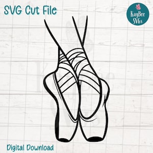 Chaussons de danse SVG PNG Pointe Clipart pour cadeaux de danseuse et travaux manuels de récital | Fichiers de découpe pour Cricut, Silhouette, gravure laser, sublimation