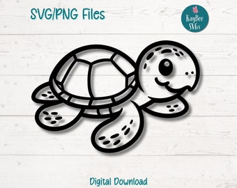 Cartoon Sea Turtle SVG | Cricut & Silhouette Cut File (Digital)