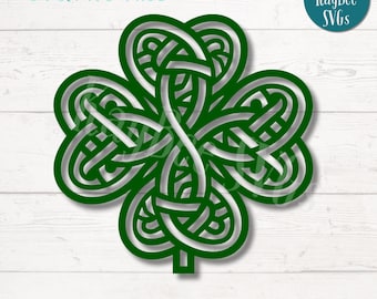 Celtic Knot Shamrock SVG, PNG Cut Files (Digital Download)