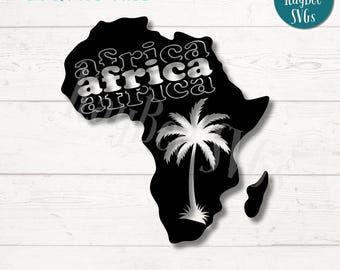 Africa Map SVG PNG Clipart Cut Files for Cricut, Silhouette, Laser Engraving, Sublimation (Digital)