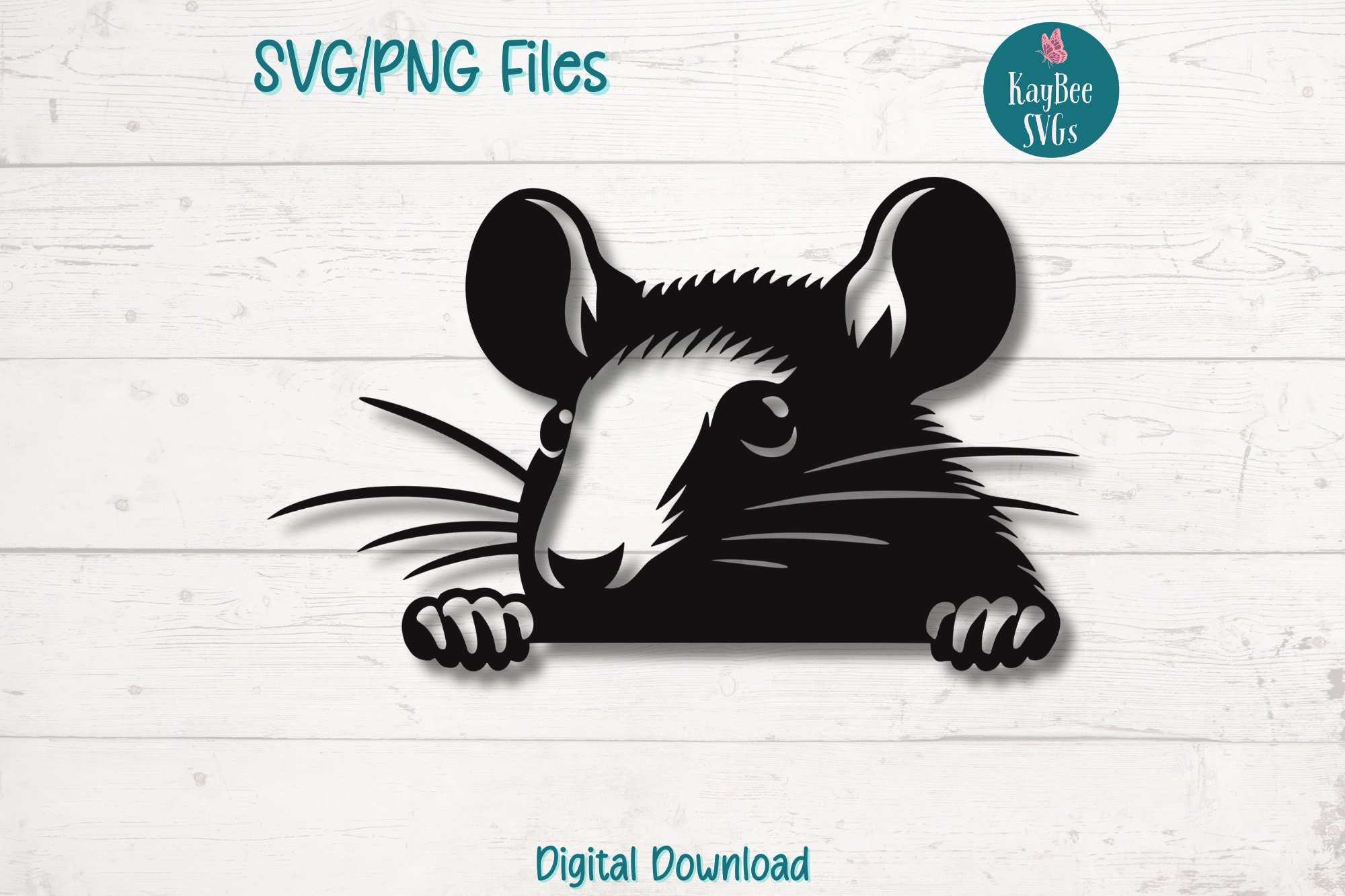 Peeking Rat SVG: Clipart Cut Files for Cricut, Silhouette, Laser ...