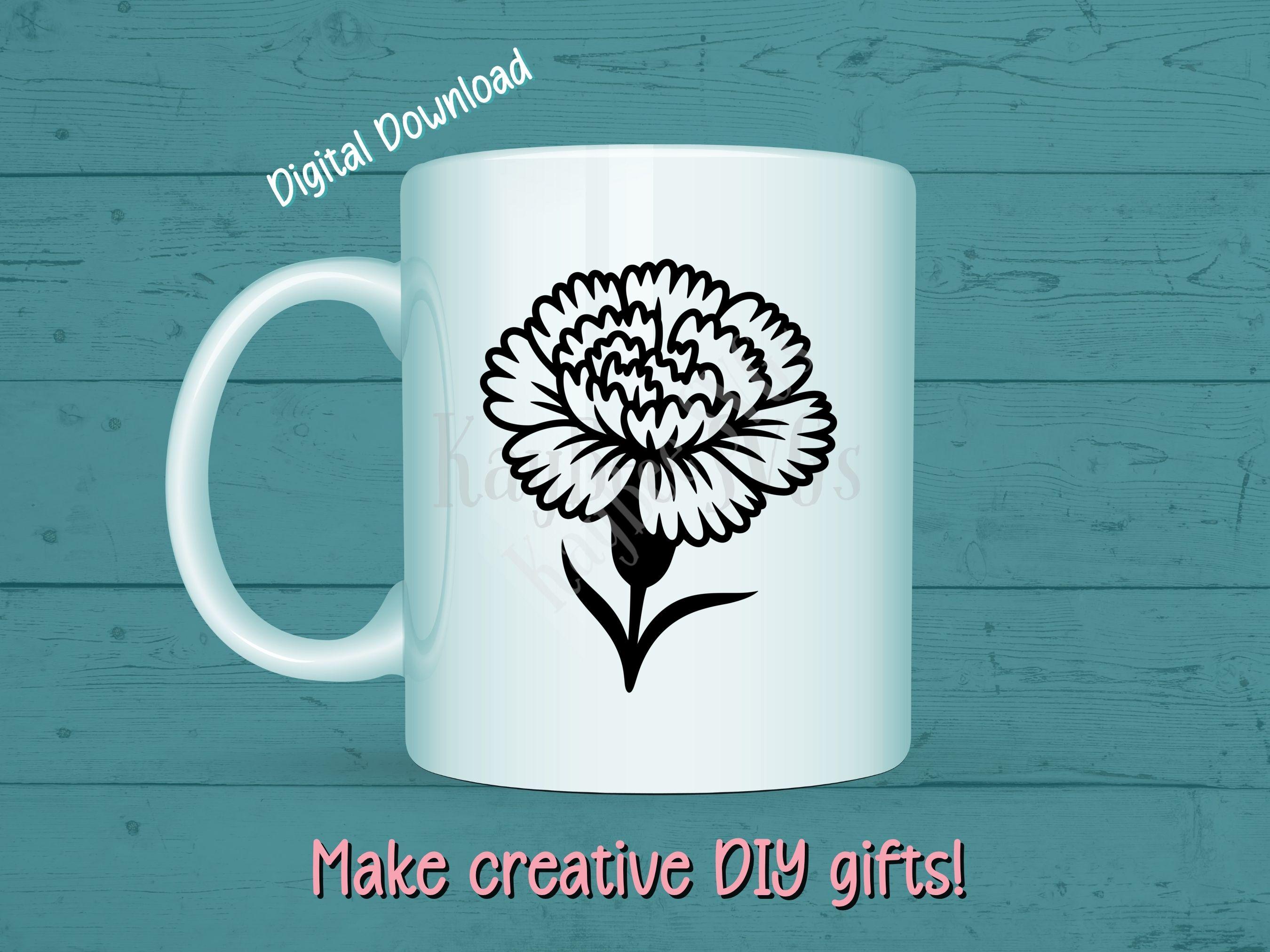 Carnation Flower SVG PNG Clipart Cut Files for Cricut, Silhouette ...
