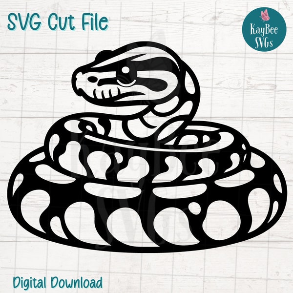 Python Snake SVG Cut File for Cricut, Silhouette, Digital Download, Printable Clipart, Commercial Use, Clip Art, Laser Stencil Outline