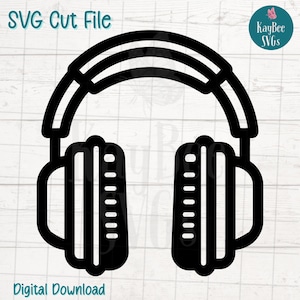 Kopfhörer SVG PNG Musik Clipart für DJ, Studio und Audio Tech Crafts | Schneidedateien für Cricut, Silhouette, Lasergravur, Sublimation