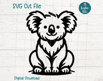 Koala SVG PNG Digital Cut File for Cricut, Silhouette, Engraving, Sublimation, Printable Art, T-Shirt, Mug Press - Commercial Use