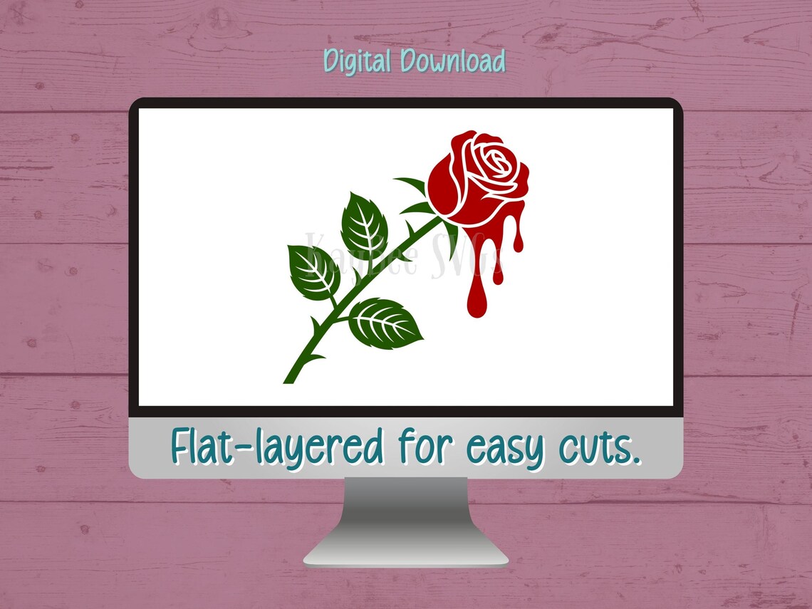 Bleeding Rose SVG PNG Clipart Cut Files for Cricut, Silhouette, Laser ...