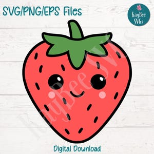 Lindos archivos de corte SVG / PNG / EPS de fresas para Cricut, Silhouette, descarga digital, imágenes prediseñadas imprimibles, imágenes prediseñadas para uso comercial, sublimación