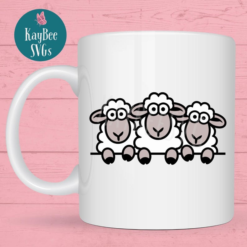 Peeking Sheep SVG PNG Clipart Cut Files for Cricut, Silhouette, Laser Engraving, Sublimation (Digital) image 7