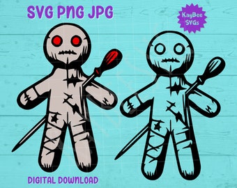 Voodoo Doll SVG PNG JPG Clipart Digital Cut File Download for Cricut Silhouette Sublimation Printable Art - Commercial Use