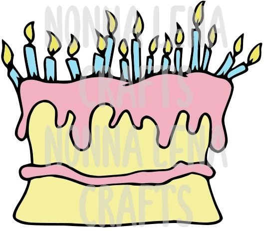 Birthday Cake SVG PNG JPG Clipart Cut File Download for | Etsy