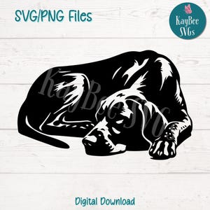 Sleeping German Shorthaired Pointer SVG PNG Cut Files for Cricut, Silhouette Digital Download, Laser Engraving, Sublimation Printable